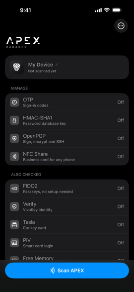 iOS版Apex Managerの画面 1
